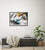Work on paper by artist J. Carino, Framed