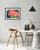 Work on paper by artist Oriele Steiner, Framed