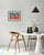 Work on paper by artist Oriele Steiner, Framed